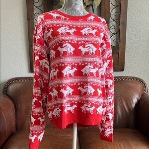 Red and White Reindeer Sweater